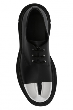 Black Leather shoes with metal toe cap Alexander McQueen